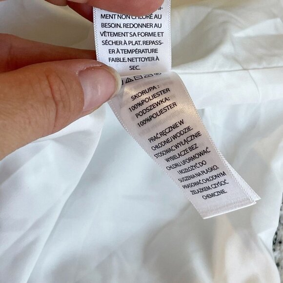 Rachel Zoe Tweed Button Up Mini Dress Womens Size 8 White Short Sleeve NEW - Picture 10 of 15